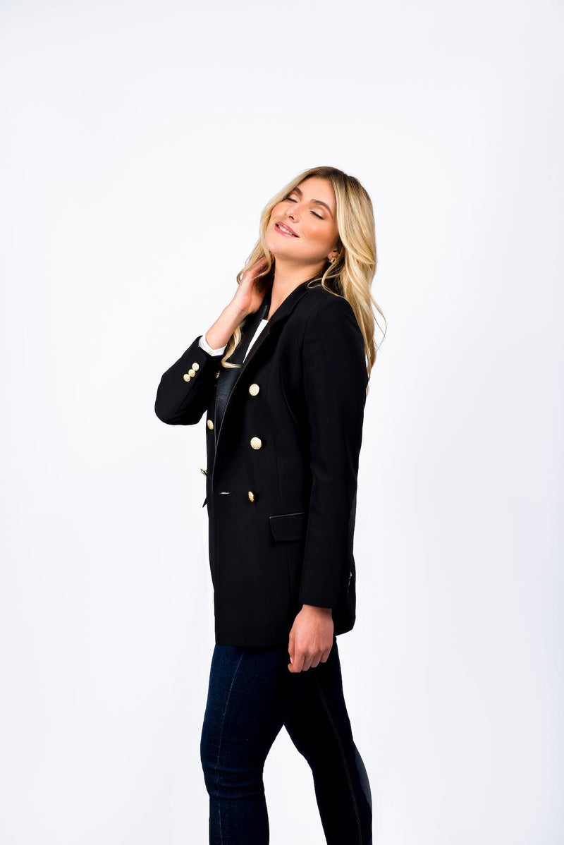 Blazer con Solapa en Eco-cuero - Zafirotrend